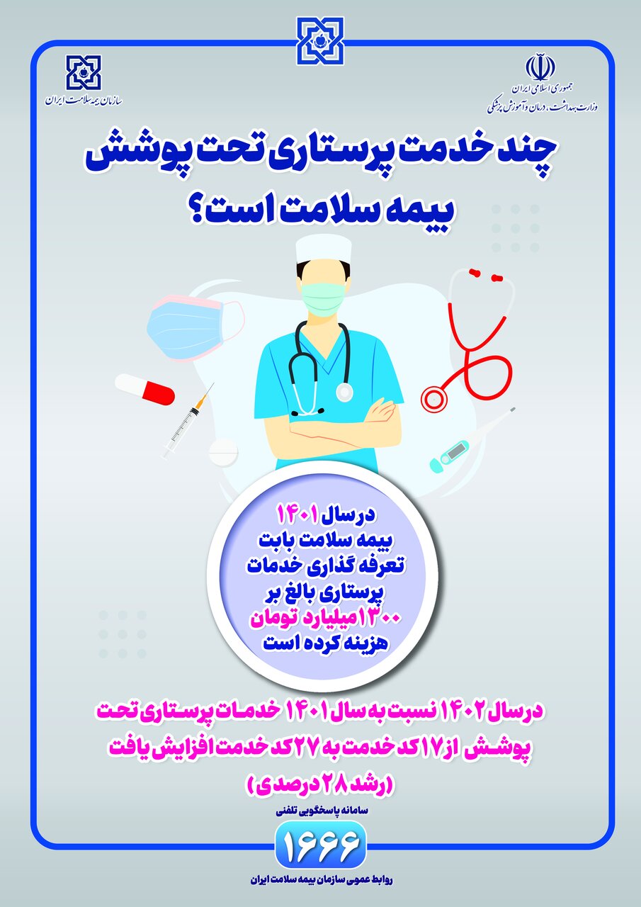 ۱۳۰۰ میلیارد تومان برای تعرفه گذاری خدمات پرستاری + اینفوگرافیک
