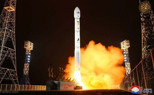 شلیک ماهواره نظامی کره شمالی به فضا با حضور کیم جونگ اون