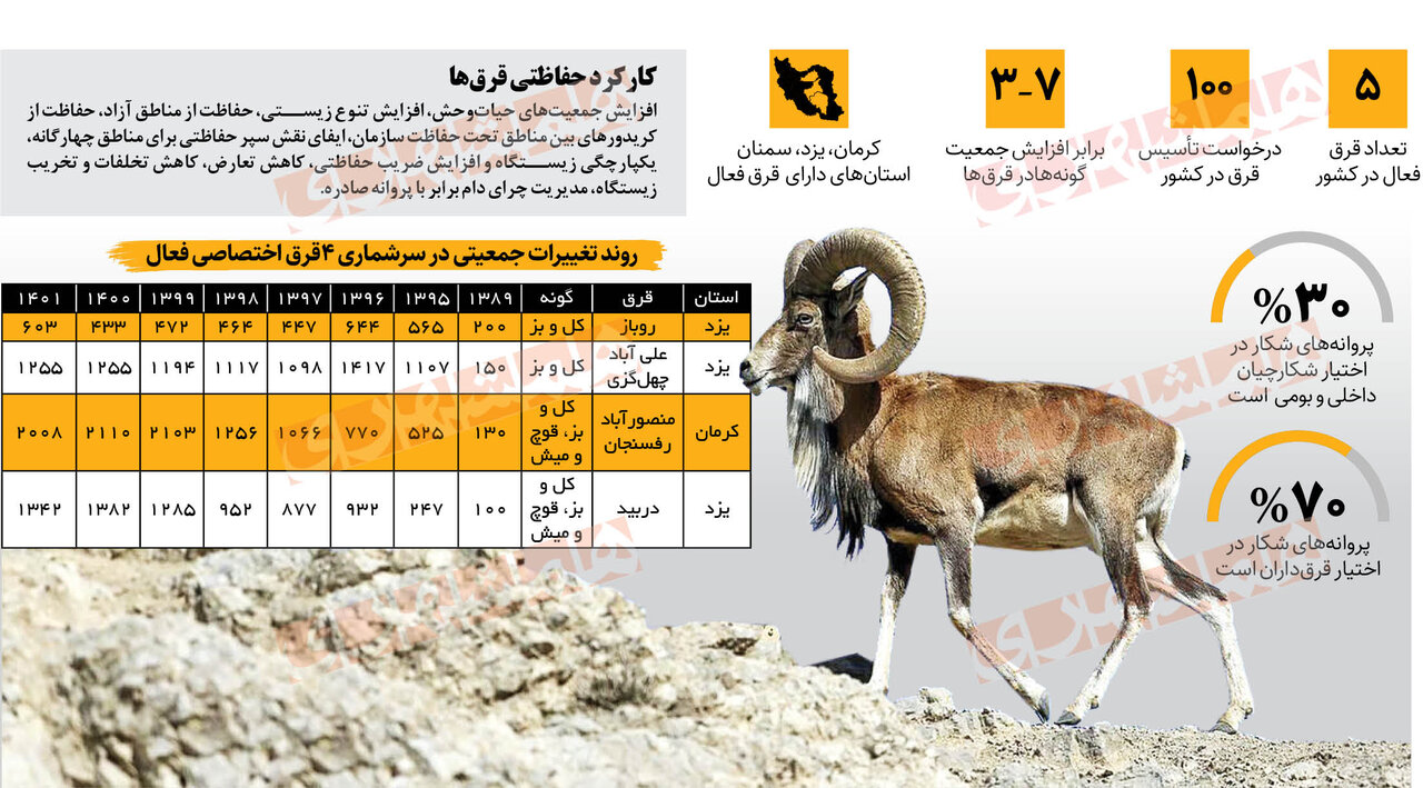 اینفوگرافیک | در قرقهای اختصاصی چه تعداد مجوز شکار داده شده است؟