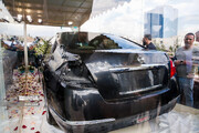 عکس خودروی گلوله خورده دانشمند هسته ای ایران