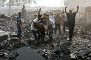 تصاویر دردناک از بمباران شهرک مسکونی در خان یونس توسط اسرائیل