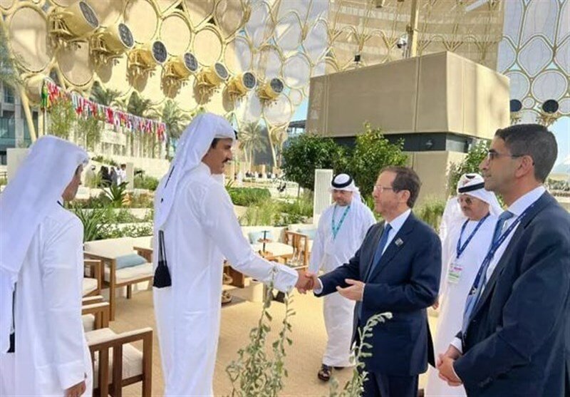 دیدار رئیس رژیم صهیونیستی با امیر قطر