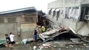 تصاویر هولناک زلزله۷/۷ ریشتری فیلیپین | سقف ورزشگاه روی سر ورزشکاران ریخت