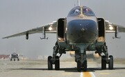 تصاویر تیک آف بمب افکن ۲۲ تنی نیروی هوایی ارتش از پایگاه هفتم شکاری شیراز | صدای غرش سوخو ۲۴ را بشنوید