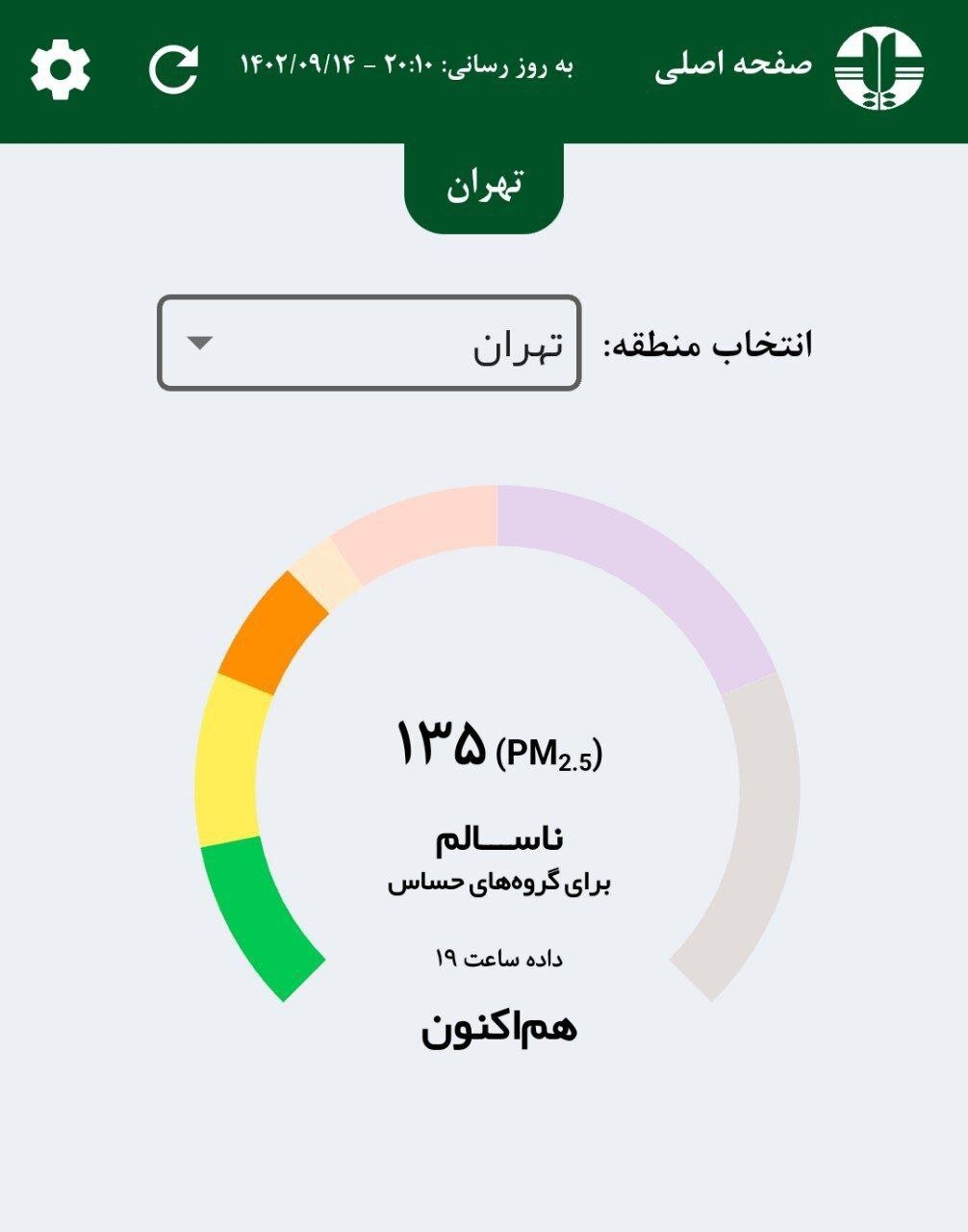 شهرهای لواسانات، پردیس و دماوند آلوده تر از شهر تهران