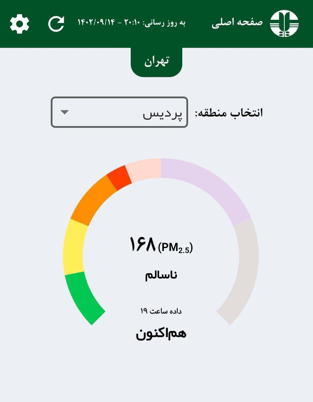 شهرهای لواسانات، پردیس و دماوند آلوده تر از شهر تهران