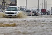 تصاویری از حال و روز خیابان‌های عربستان بعد از بارش باران