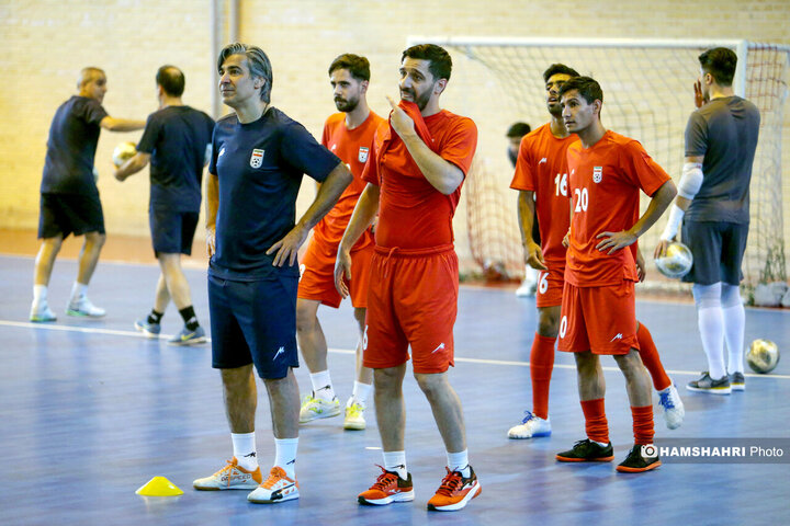 اولین تمرین تیم ملی فوتسال ایران پیش از بازی با روسیه