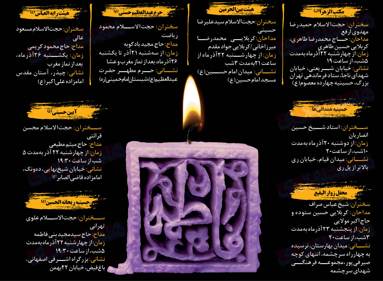 دهه دوم فاطمیه هیئت کجا برویم؟