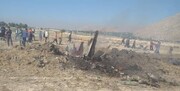 تصاویر جدید از محل سقوط یک هواپیمی نظامی  در کازرون