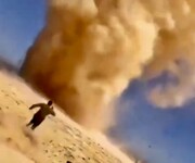 تصاویر لحظه ناپدید شدن سرباز آمریکایی در گردباد
