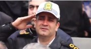 گریه سوزناک افسر پلیس هنگام سلام نظامی به پیکر شهید سیدرضی | ببینید