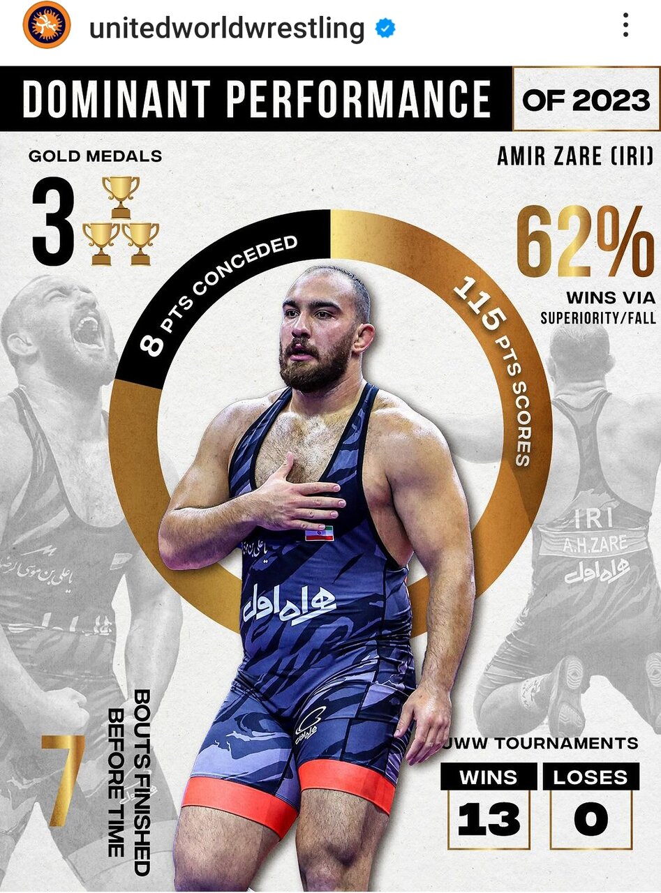 عکس | ستاره کشتی ایران بهترین آزادکار جهان شد