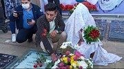 تصاویر مراسم ازدواج ۲۰ زوج بر مزار سردار دل‌ها  | ببینید