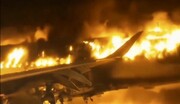 تصاویر سوختن هواپیمای مسافربری روی باند فرودگاه توکیو را ببینید | خلبان گارد ساحلی از فرودگاه گریخت!