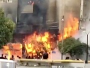 ببینید | آتش‌سوزی وحشتناک در میدان سلمان فارسی ساری