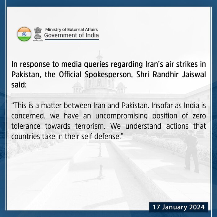 واکنش مهم هند به حمله ایران به پایگاه های تروریست ها در پاکستان