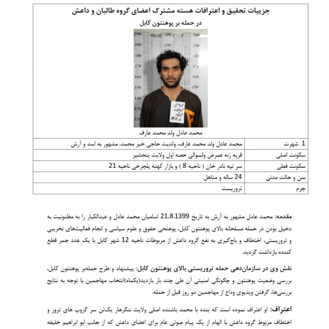 عکس داعشی فراری در زمان بازداشت در افغانستان