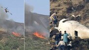 اولین تصاویر سقوط یک هواپیمای مسافربری در افغانستان