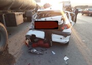 عکس | تصادف ۲۰۶ در جاده بومهن کشته به جا گذاشت