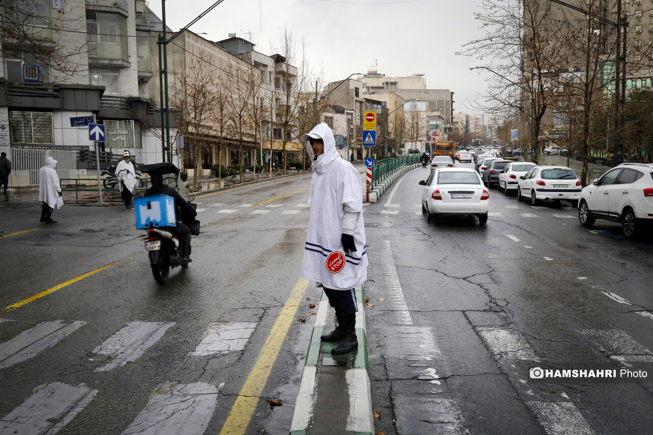تصاویری بسیار زیبا از بارش باران و برف در تهران