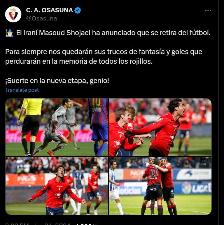 پیام باشگاه معروف اسپانیایی برای ستاره ایرانی ؛ موفق باشی نابغه !