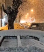 بارش شدید شبانه برف در مشهد | حجم برف را ببینید