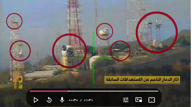 انتشار صحنه‌هایی از حمله به سامانه‌های جاسوسی اسرائیل توسط حزب‌الله + جزئیات