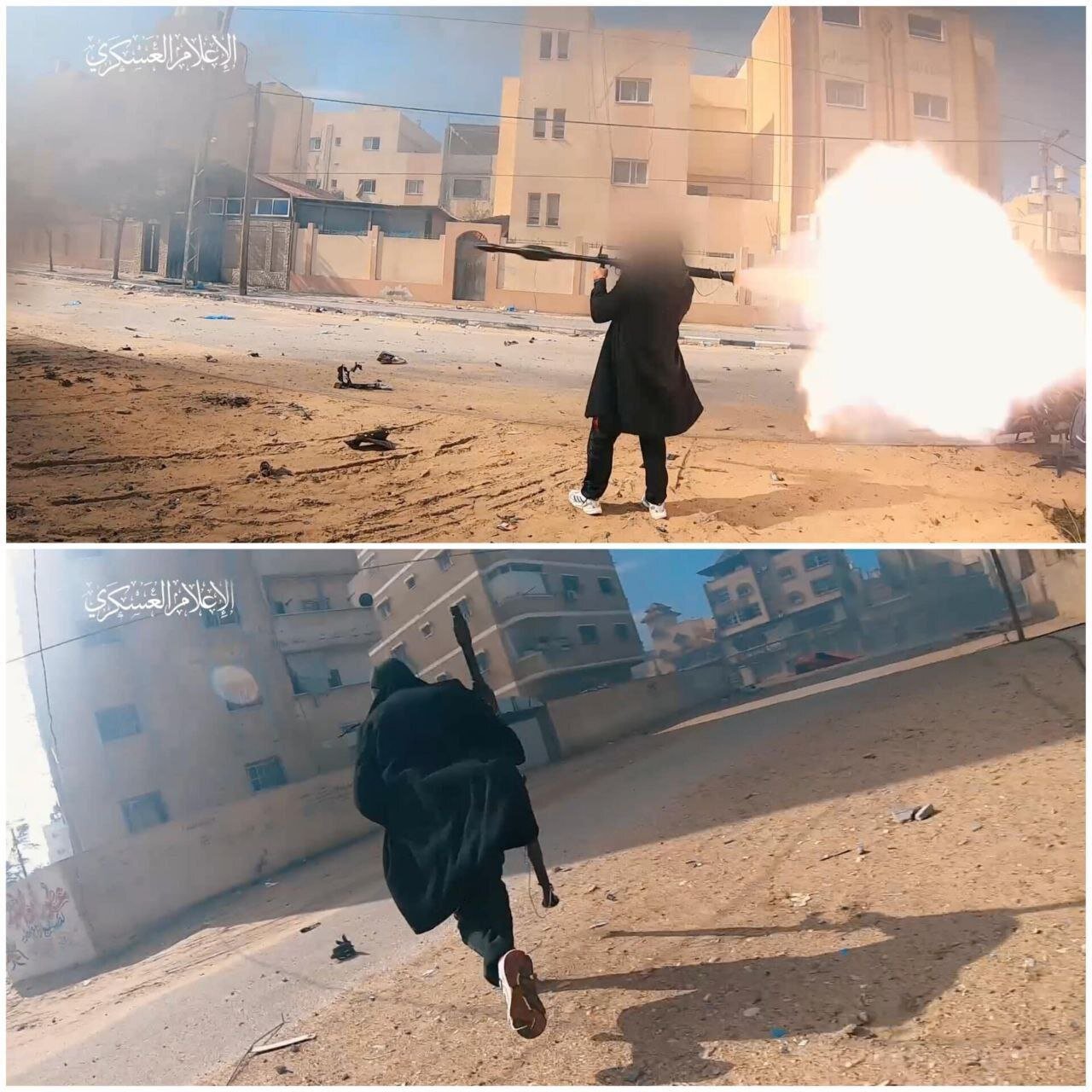 نمایی جالب از مبارز قسام در حال هدف قرار دادن پیشرفته ترین تانک اسرائیل | عکس