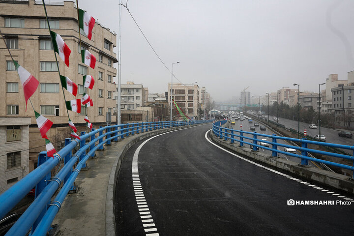افتتاح تقاطع غیر همسطح بزرگراه‌های شهیدان باقری و زین‌الدین تهران