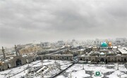 حجم بارش سنگین برف که باعث تعطیلی مدارس در مشهد شد را ببینید | تصاویری زیبا از بارش برف در حرم امام رضا(ع)