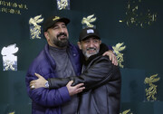 شوخی جالب مهران غفوریان با مهران احمدی در جشنواره فیلم فجر | تصاویر