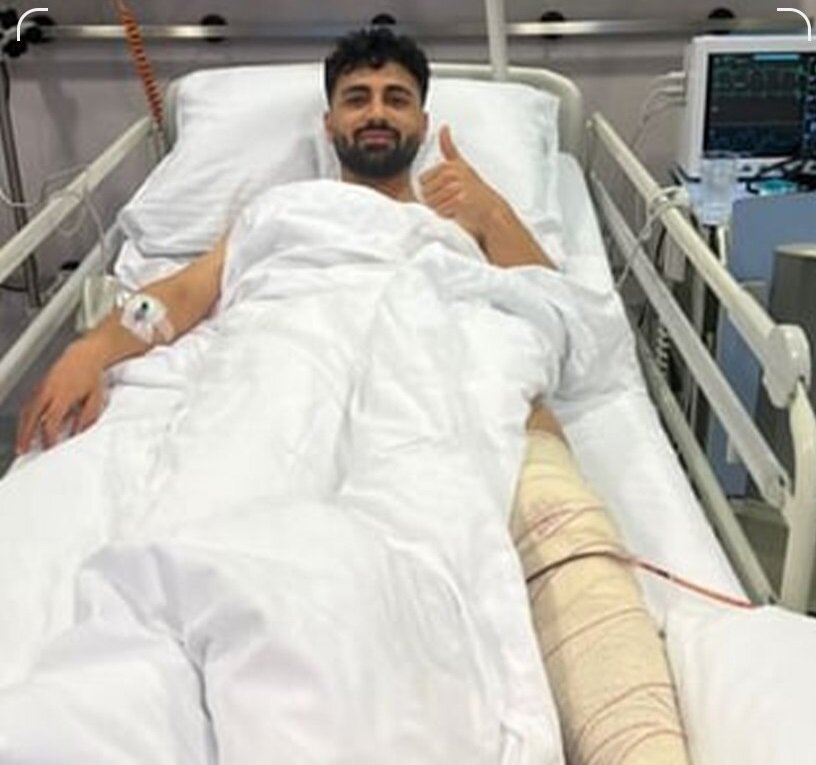 قابی از مدافع تیم ملی روی تخت بیمارستان