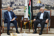 تصاویر استقبال گرم اسماعیل هنیه از وزیر امور خارجه کشورمان + ببینید