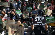 تصاویری از تجمع حامیان فلسطین مقابل سفارت رژیم صهیونیستی در سئول | ببینید