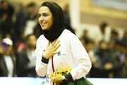 فرزانه فصیحی با پرچم ایران دور افتخار زد | سلام فصیحی به المپیک در روز تاریخ‌سازی