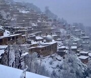 تصاویر بارش برف در ماسوله + فیلم