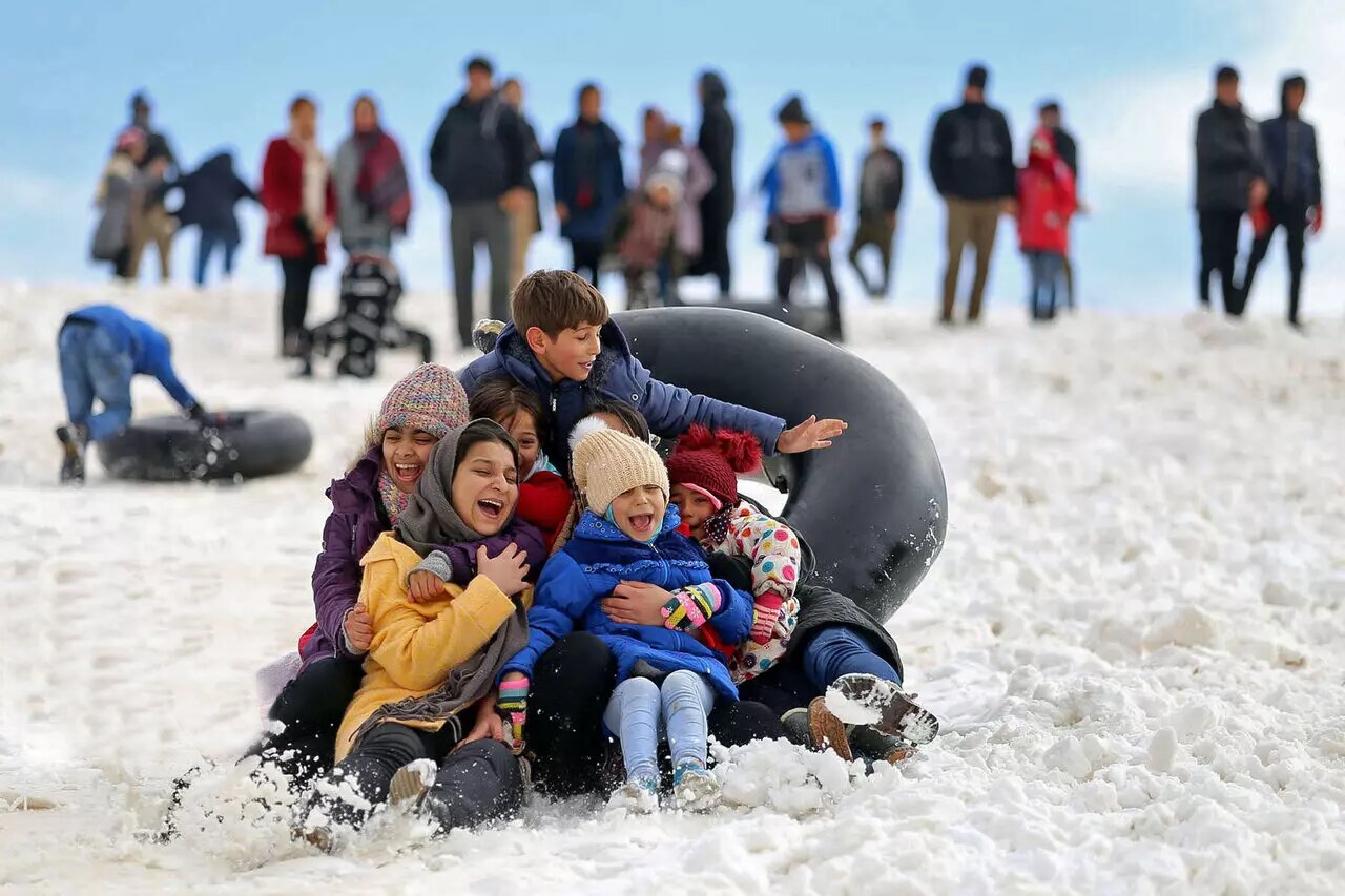 ببین باز میبارد آرام برف...