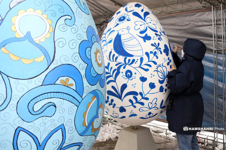 جشنواره تخم‌مرغ رنگی نوروزی در پارک ملت |تصاویر