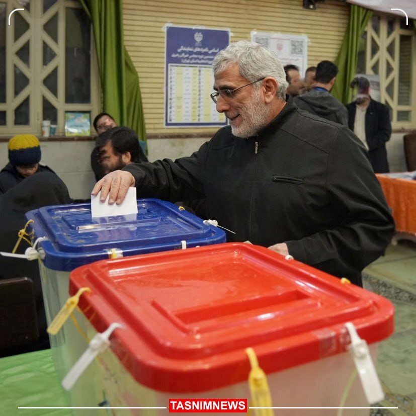 تصاویر حضور سردار قاآنی پای صندوق رای