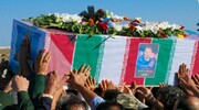 تصاویر بدرقه پیکر شهید ایرانی جنایت صهیونیست ها | دمام زنی حزن انگیز در مراسم وداع | ببینید