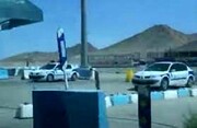 تصاویر لحظه توقیف خودرو فرزند مولوی عبدالحمید در ایست بازرسی پلیس + فیلم