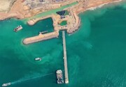 اولین تصاویر از بزرگترین سازه دریایی جهان در چابهار + فیلم