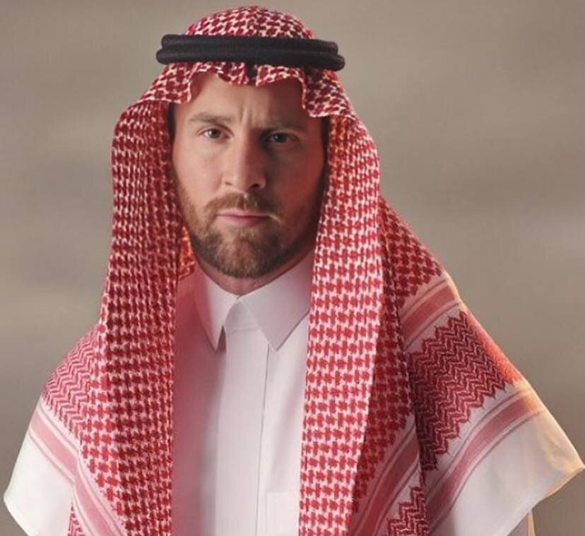 تیپ جالب لیونل مسی در لباس عربی + عکس