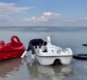 بازگشت قایق‌ها به دریاچه ارومیه + فیلم |  قایق‌های رکابی پس از سال‌ها روی دریاچه حرکت خواهند کرد