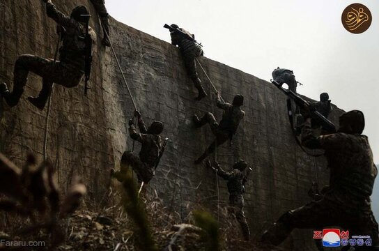 رهبر کره شمالی و دخترش در تمرینات نظامی ارتش