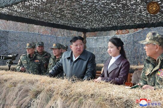 تصاویری جالب از کیم جونگ اون و دخترش در تمرینات ارتش