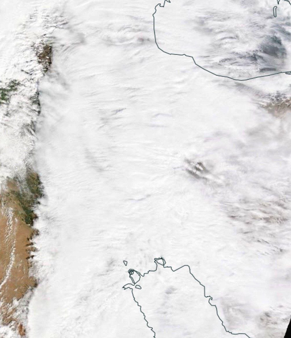 عکس | تصویر امروز ناسا از پوشش سنگین ابرهای باران‌زا بر فراز ایران