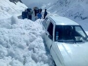 بارش برف بهاری کردستانی ها را غافلگیر کرد + فیلم | حجم برف را ببینید