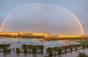 تصاویری سحرانگیز از رنگین کمانی شدن میدان نقش جهان اصفهان